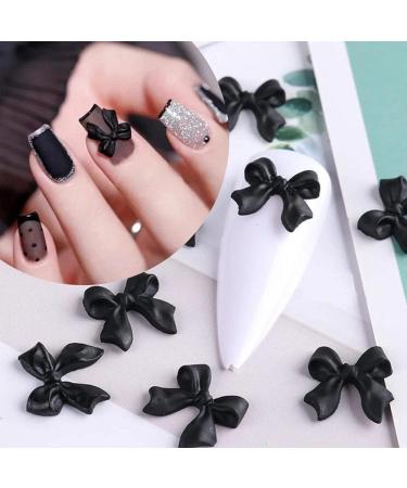 100 Pieces 3D Nail Bowknot Mini Butterfly Bow Ties Nail Charms Flatback Nail Art Resin Decoration for Nail Manicure Accessories Women Girls (White) - Buy Online on GoSupps.com