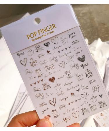 Gold Heart & Letter Nail Art Stickers | Valentine's Day Decals for Women | Nail Foil Designs - Buy Online on GoSupps.com