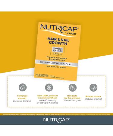 NUTRISANTE Nutricap Expert Hair & Nail Growth - Food Supplement for Fast Hair Growth - Exclusive Capiline Complex - Promotes Hair Growth & Development - Biotin Walnut Oil Vitamine B3-60 softgels - Buy Online on GoSupps.com