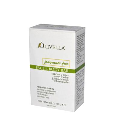 Olivella 100% Virgin Olive Oil Fragrance Free 3.5 oz Bar Soap