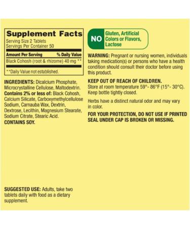 Spring Valley Black Cohosh 40mg Menopause Support - 100 Count + STS Sticker - Buy Online on GoSupps.com