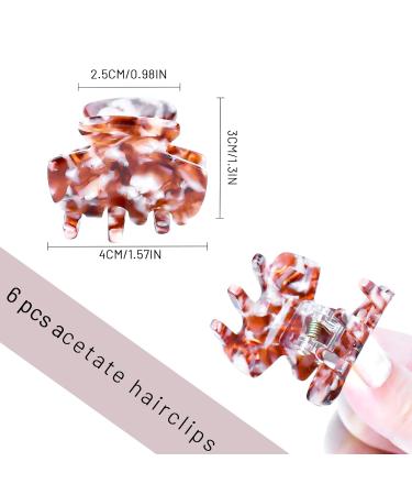 Kavya 6-Piece Non-Slip Hair Clips for Women & Girls | Tortoise Acetate Angular Clips for Thin Hair | Stylish & Durable B Set-2 - Buy Online on GoSupps.com