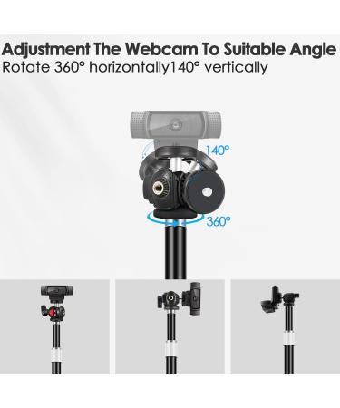 NYCETEK Webcam Tripod Stand | Height & Angle Adjustable Desktop Stand for Logitech Brio, C920, C922 | Perfect for Live Streaming & Video Calling - Buy Online on GoSupps.com