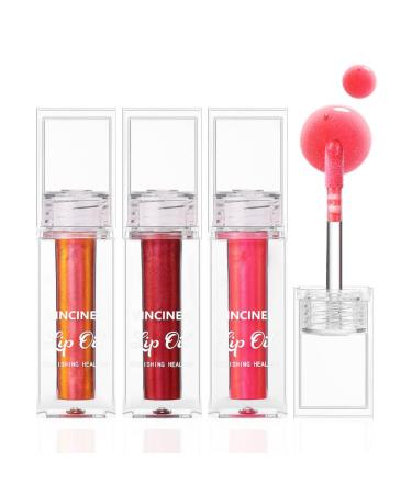 Jelly Liquid Lipstick 3 Pack Moisturizing Shimmer Metallic Waterproof Plumping Lightweight Hydrating Lip Care for Women Girls Lip Care