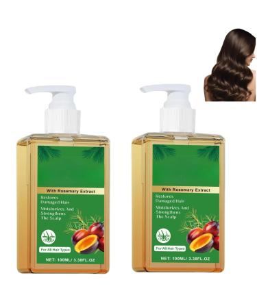Shampoing rafra chissant l'huile de romarin nourrit les cheveux les rend lisses et volumineux convient tous les types de cheveux. 2PCS