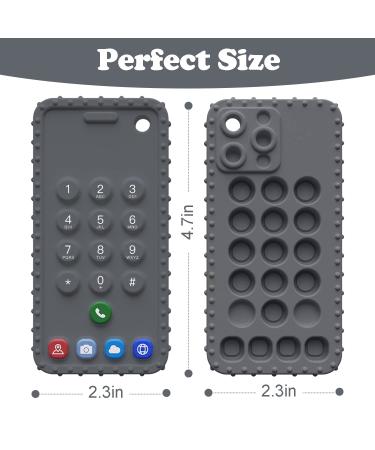 Cellphone Shape Silicone Teething Toys for Babies 3-12 Months - BPA Free, Soft-Textured (2 Pack/Gray+Purple) - Buy Online on GoSupps.com