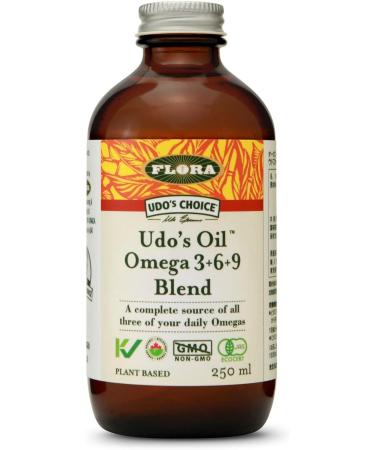 Flora - Udo s Oil Omega 3+6+9 Blend 100% Sustainable Plant-Based Balanced 2:1 Ratio of Omega-3 & Omega-6 Non-GMO + Organic + Vegan + Keto-Friendly 250 mL Liquid Glass Bottle - Buy Online on GoSupps.com