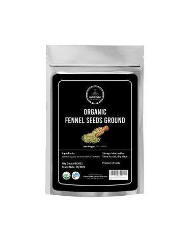 Naturevibe Botanicals Organic Fennel Seed Ground Powder 1lb - Organic Foeniculum Vulgare