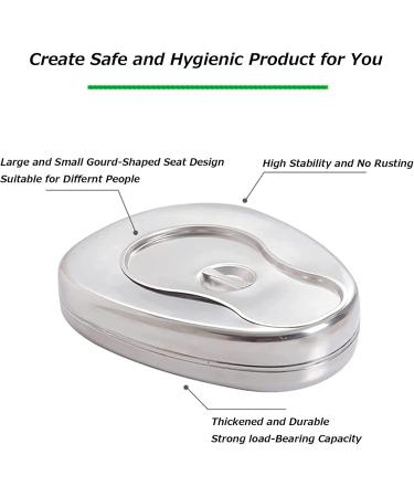 Stainless Steel Bed Pans Bedpans with Lid Spill Proof for Bed Bound Patient Bed Pans for Elderly Females and Male (Give 10 Absorbent pad paper) - Buy Online on GoSupps.com