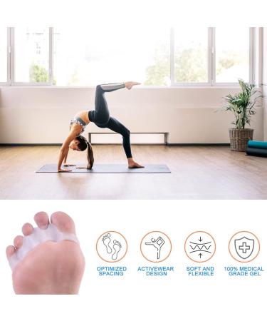 2 Pair Gel Toe Separators - Bunion Corrector for Women & Men - Toe Spacer & Straightener - White - Buy Online on GoSupps.com