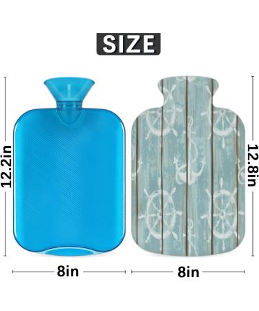 Heat Bottle with Nautical Cover - 2L Wood Anchor & Rudder Design for Bed Heating & Pain Relief - Buy Online on GoSupps.com