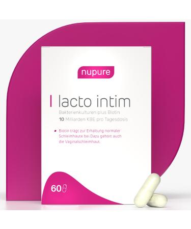 Nupure lacto intimate lactic acid bacteria for vagina to regulate vaginal bacteria plus biotin for the mucous membranes oral intake vaginal probiotics 60 capsules vegan lactose -free.60 pieces (1 Pack) - Buy Online on GoSupps.com