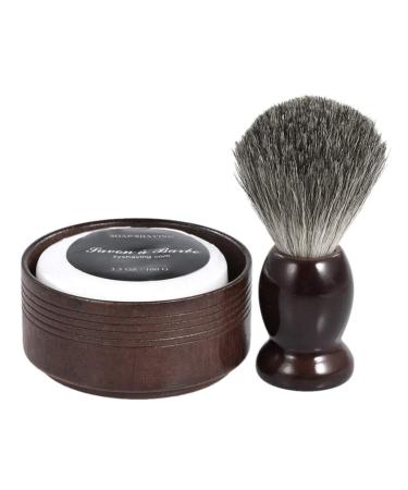 Frcolor men hair shaving brush wooden cup bowl soap hairdresser set razor brush shaving razor shell cup set razor accessories 3st