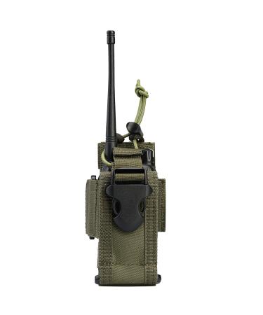 VIPERADE Radio Holster, MOLLE Radio Pouch for Vest, Universal Walkie Talkie Holster Radio Holder for Duty Belt, Police Radio Holder Tactical Radio Pouch for Baofeng, Motorola OD Green