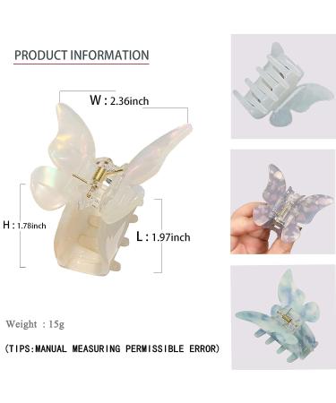 5PCS Pink Butterfly Hair Clips for Girls & Women | Nonslip Claw Clips for Thick Hair - Buy Online on GoSupps.com