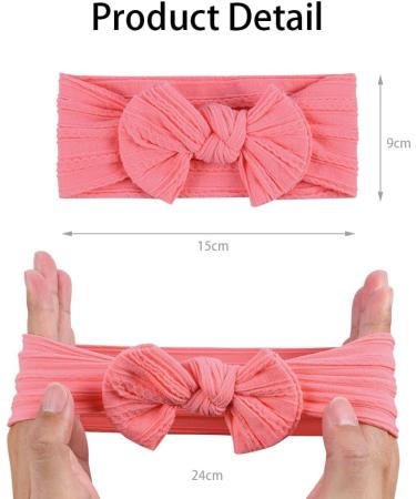 Aolso Baby Girl Nylon Headbands 8pcs - Newborn to Toddler Hair Accessories - Twist Style Bows Included - Buy Online on GoSupps.com