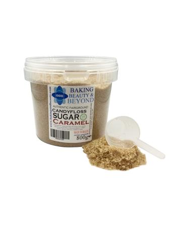 Baking Beauty and Beyond Premium Floss Sugar for Cotton Candy - Cotton Candy Flossing Sugar with Natural Ingredients Perfect for Every Occasion Bulk Floss Sugar 800g - Caramel Flavour