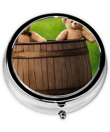 Buy Toy Cloth Bear Mini Round Pill Box | 3 Compartment Travel Organizer | Portable Medicine Case for Home & Office - Buy Online on GoSupps.com
