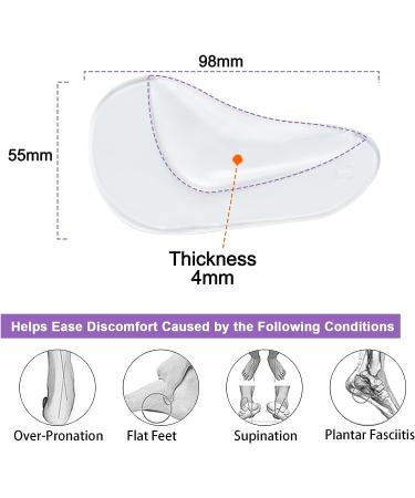6 Pairs Gel Arch Support Pads - Plantar Fasciitis Shoe Inserts - High Arch Pad Flat Feet Cushions - Relieve Foot Pain - One Size for Women Men (Clear) - Buy Online on GoSupps.com
