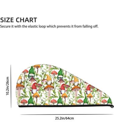 Super Absorbent Mushroom Gnomes Microfiber Hair Towel Wrap - Quick Dry Coral Velvet for Women with Long Curly & Thick Hair - Buy Online on GoSupps.com