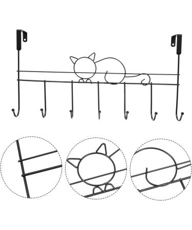 STOBAZA Wrought Iron Door Hook Bathroom Door Towel Rack Hat Storage Rack Door Back Clothing Organizer Metal 41.5X23X5CM Black - Buy Online on GoSupps.com