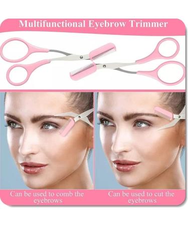 Eyebrow Shaper - Trim Bushy Eyebrows Effortlessly with Scissors & Comb Attachment (PINK) | International Shipping Available - Buy Online on GoSupps.com