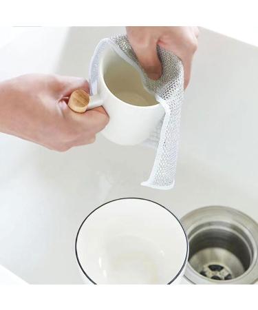 Multipurpose Wire Dishwashing Rags for Wet and Dry Double Layer Wire Cleaning Cloths Multifunctional Metal Wire Dishcloth Reusable Scrubbing Pads Sponge Clean - Buy Online on GoSupps.com