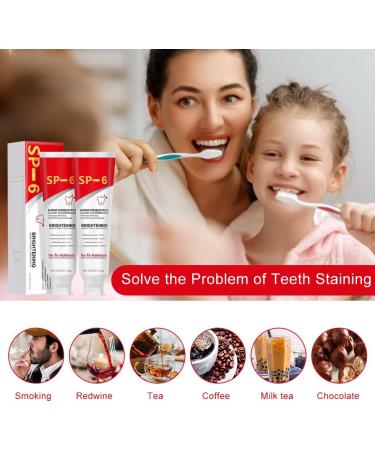Dentifrice Blanchissant 2pcs Sp6 Dentifrice SP-6 Dentifrice Probiotique Blanchissant SP6 Dentifrice Probiotique Nettoyage en Profondeur Haleine Fra che Soin Complet des Dents et Gencives - Buy Online on GoSupps.com