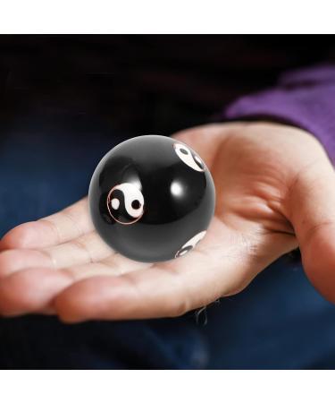 Healeved Baoding Balls - Chinese Health & Massage Balls for Hand Therapy Stress Relief | 2 Black Metal Meditation Balls with Case & Yang Patterns - Buy Online on GoSupps.com