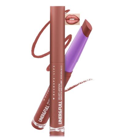 Lestpola Matte Crayon Lipstick Pencil 2-in-1 Waterproof Lip Liner Long-Lasting Non-Stick Cup Smooth Texture High Pigmentation Matte Velvet Lip Contour Makeup for Women