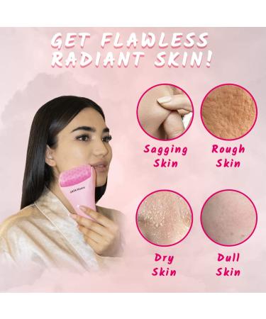 Facial Ice Roller Massager for Eye Puffiness - Skin Care Tool for Women - Pink - Buy Online on GoSupps.com