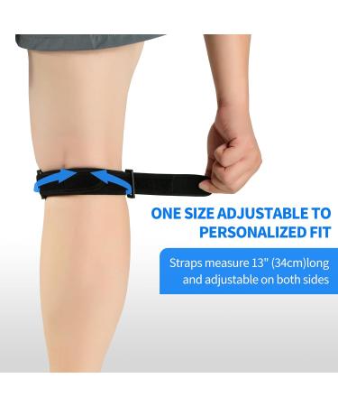 Abyon Patella Tendon Bandage - 2 Pack Adjustable Knee Support for Men & Women - Ideal for Sports Hiking Fitness Baseball & Volleyball - Black-Green - Buy Online on GoSupps.com