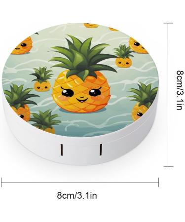 Cute Pineapple Print Contact Lens Case | Durable Plastic Travel Box & Lens Care Storage - Buy Online on GoSupps.com