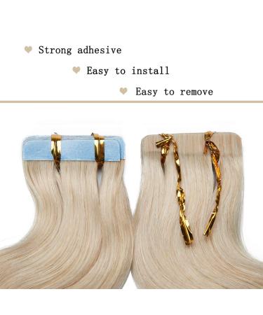 Rich Choices Tape In Extensions - White Bleach #70 Remy Human Hair 60cm Wavy 20 Wefts 50g | International Shipping - Buy Online on GoSupps.com