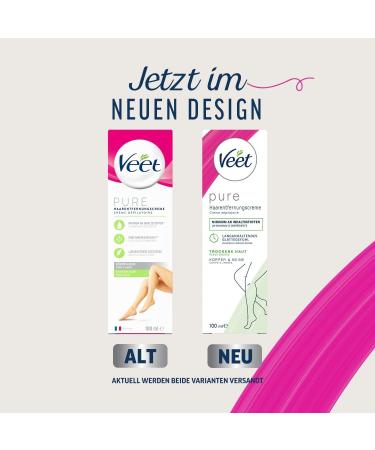 Veet Pure Lot de 2 cr mes d pilatoires pour le corps les bras et les jambes cr me d pilatoire pour peaux s ches minimum d'ingr dients et parfum agr able 2 x 100 ml - Buy Online on GoSupps.com