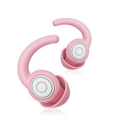 Ear Plugs for Sleeping 2 Pair - 38dB Highest NRR Noise Cancelling Ear Plugs for Sleeping Sound Blocking Noise Reduction Silicone Earplugs for Sleep Focus Travel Concerts Work (Pink)