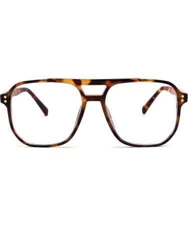 Feizedy Retro 70s 80s Blue Light Filter Glasses for Women & Men - Stylish PC Gaming Glasses with Blue Light Blocking B2866 Leopard 54mm - Buy Online on GoSupps.com