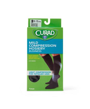 Medline CURAD Knee-High Medical Compression Dress Socks 20-30 mm Hg Black Size E Regular Length 1 Pair