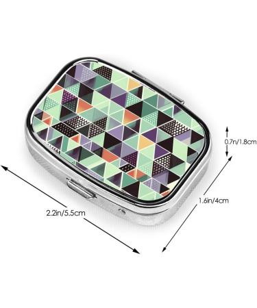 Geometric Triangle Printed Square Pill Box - Portable Travel Medicine Organizer | International Shipping - Buy Online on GoSupps.com