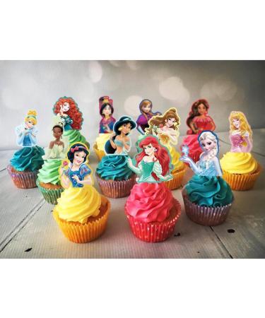 Princess Cupcake Toppers Birthday Cake Decorations Party Supplies Decor 60 counts - Buy Online on GoSupps.com