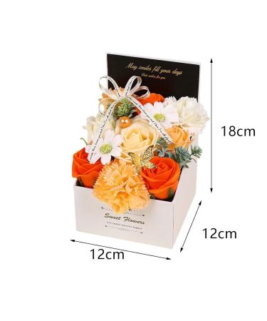 Soap Flower Box - Artificial Rose Scented Soap Gifts for Christmas & Birthdays | 12cmx12cmx18cm | Perfect for Lovers & Girls - Buy Online on GoSupps.com