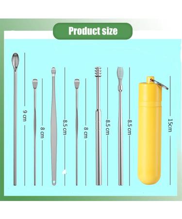 Earwax Cleaner Tool Set New Ear Cleaner Ear Pick Earwax Removal Kit Earwax Removal Tool with Portable Case Household Portable Manual Ear Wax Removal Kit (Yellow) - Buy Online on GoSupps.com