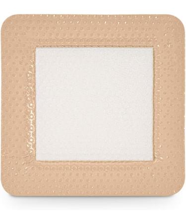 Bordered Silver Silicone Ag Sterile Dressing 4x4 (2.5x2.5 Pad) | Antibacterial & Absorbent | MedHeal by MedvanceTM | 5 Dressings/Box - Buy Online on GoSupps.com