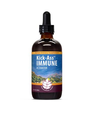 WishGarden Herbs Kick-Ass Immune Activator - Organic Herbal Immune Booster, Promotes Healthy Immune System Response and Resistance, Use for Early Onset of Sickness (4oz Dropper) Dropper 4 Fl Oz (Pack of 1)