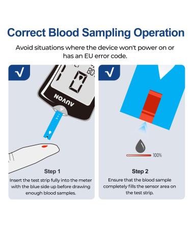 AUVON Blood Glucose Monitor Kit for Test Diabetes - 100 Glucometer Strips - Buy Online on GoSupps.com