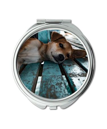 YENDOSTEEN Mirror Compact Mirror Puppy Laying Dog Pet Animal Canine Cute Baby Pocket Mirror portable mirror