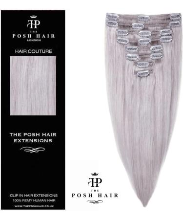 THE POSH HAIR. Full Head Clip in Real REMY Human Hair Extensions (18 inch 100g 1001 SILVER BLONDE) Standard weft Clip on Extension Double Drawn 18 Inch (100 g) Nr. 1001 SILVER BLONDE - Buy Online on GoSupps.com
