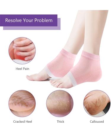 4 Pairs Heel Moisture Gel Socks for Cracked Heels | Foot Care Open Toe Socks for Dry Skin Treatment - International Shipping Available - Buy Online on GoSupps.com