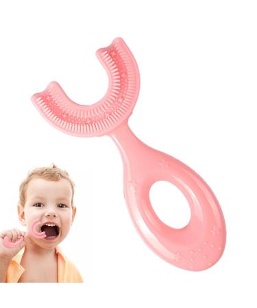 Moonyan silicone bristle toothbrush for children U-shaped children's toothbrush |360-degree-soft toothbrush |Suitable for children between the ages of 6 and 12.U-shaped hand toothbrush for children in