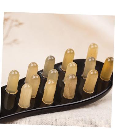 Fomiyes Natural Horn Massager Brush - Smooth Tool for Scalp Massage & Hair Styling | International Shipping - Buy Online on GoSupps.com
